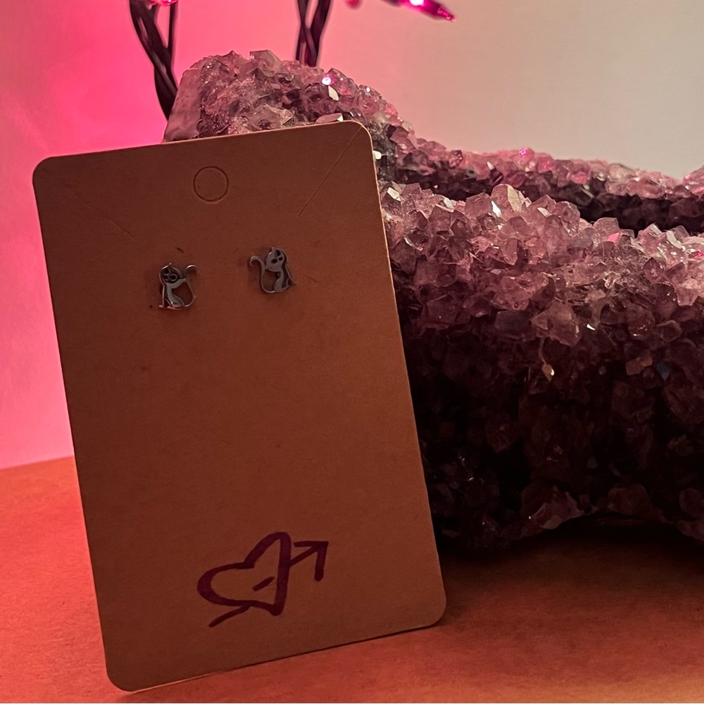 Cute silver cat earrings